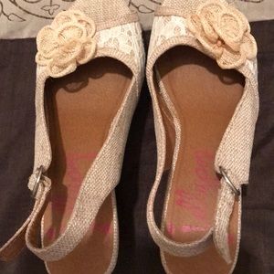 Cream Wedge Sandal